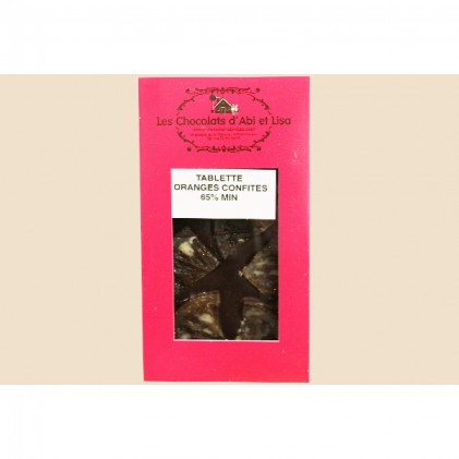 Tablette de chocolat noir 65% à l'orange Tablette de chocolat noir 65% à l'orange